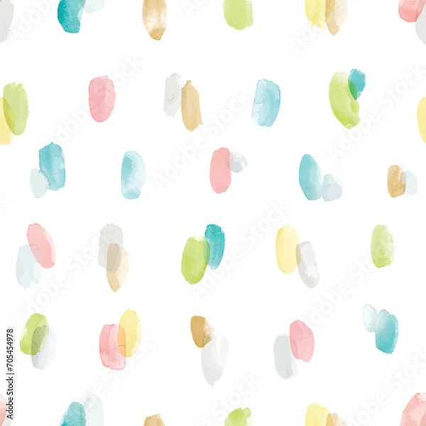 Fototapeta Seamless minimalistic pattern with watercolor brush strokes