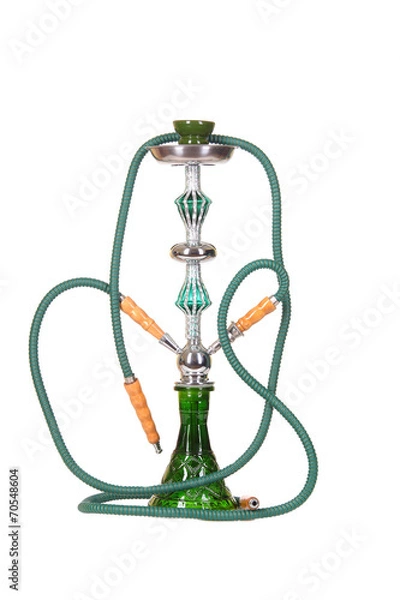 Obraz Simple green hookah isolated on a white