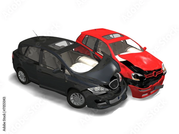 Fototapeta solated Crashed Cars