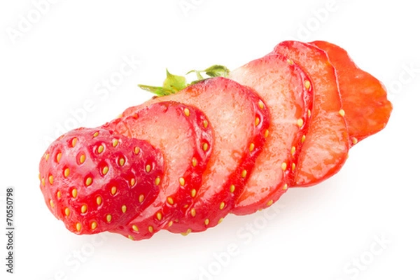 Fototapeta Strawberry cut into wedges