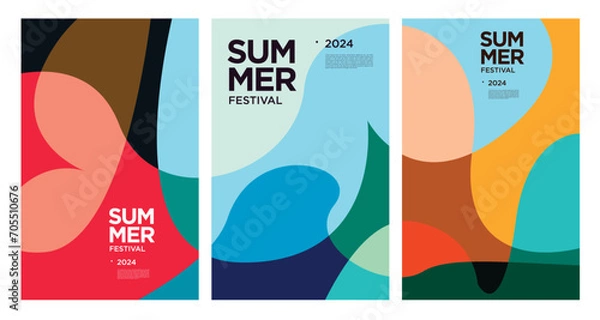 Fototapeta Vector Colorful liquid and fluid background for summer collection