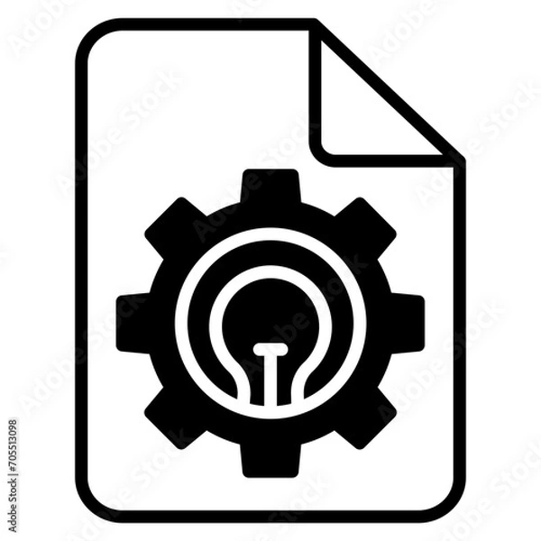 Obraz Ai Process solid glyph icon