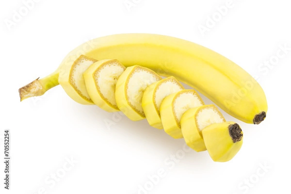 Fototapeta One banana and banana slices