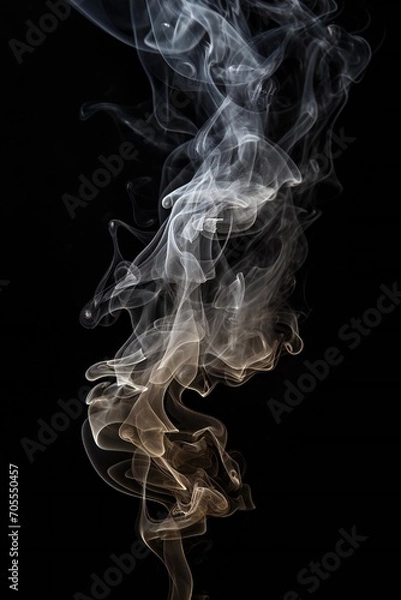 Fototapeta Smoke bursting out on black background Generative AI