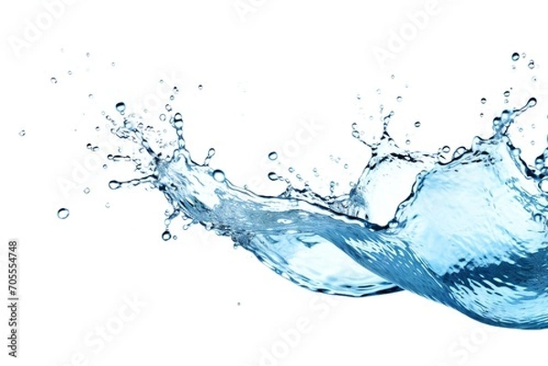 Fototapeta Water splashing out on white background Generative AI