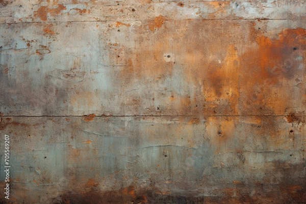 Fototapeta illustration of old rusty metal background. Created with Generative AI