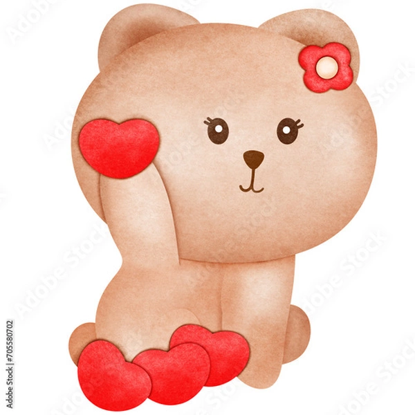Obraz Bear in love Valentine's Day