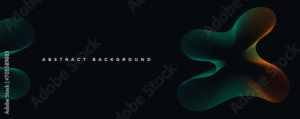 Obraz 3D wave abstract background design for banner, background, poster, pattern, line. Vector File