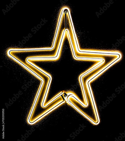 Obraz golden star on black background