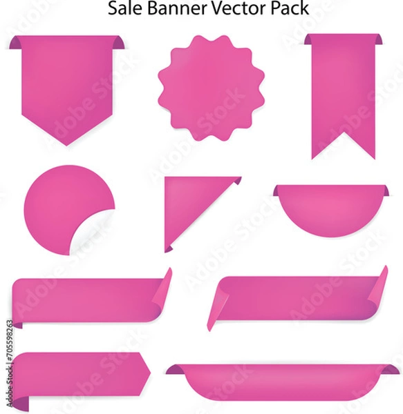 Fototapeta Best choice, order now, special offer, new and big sale banners. ribbons, tags and stickers. Vector illustration. icons of corner bookmarks, tags, flags and curved ribbons