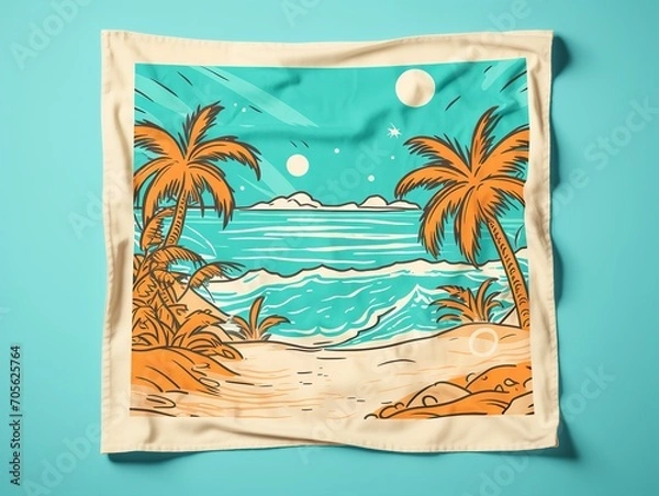 Fototapeta Versatile Bandana Mockup for Fashion and Functionality - AI Generated
