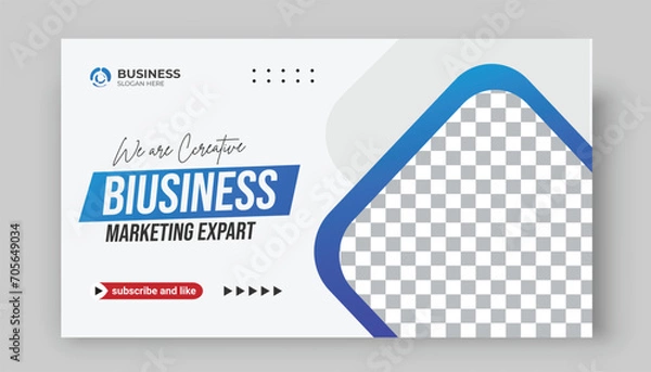 Fototapeta Creative YouTube video thumbnail or social media web banner and corporate YouTube thumbnail design template	