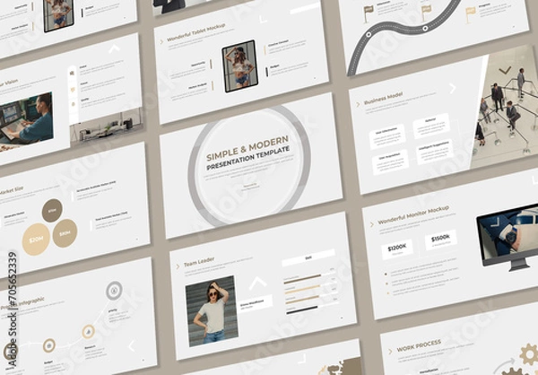 Fototapeta Simple Presentation Template Layout