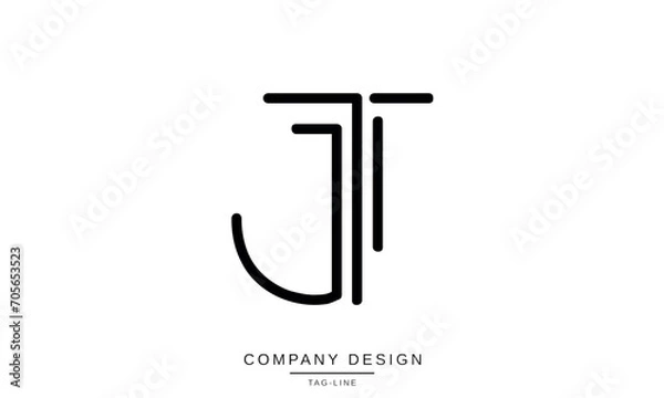 Fototapeta TJ, JT, Abstract Letters Logo Monogram