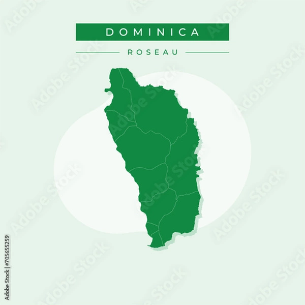 Fototapeta Vector illustration vector of Dominica map Dominica and Roseau