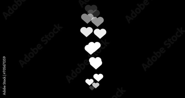 Fototapeta Live reactions of white hearts icons illustration. Social media live reactions for Facebook, Instagram, and Twitter. Live-style animated icon for live-stream chat. Easy to use.