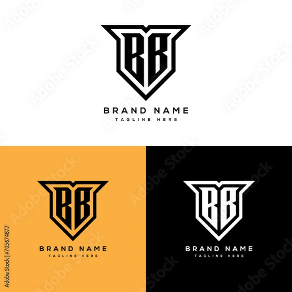 Obraz BB Monogram Initials Two Letter Creative Modern Logo Design Template for Your Business or Company