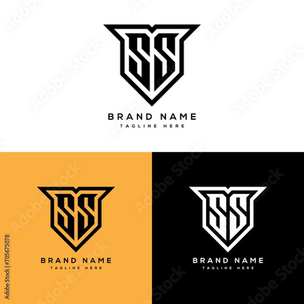 Obraz SS Monogram Initials Two Letter Creative Modern Logo Design Template for Your Business or Company
