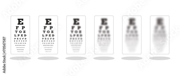 Fototapeta sharp and five unsharp snellen chart