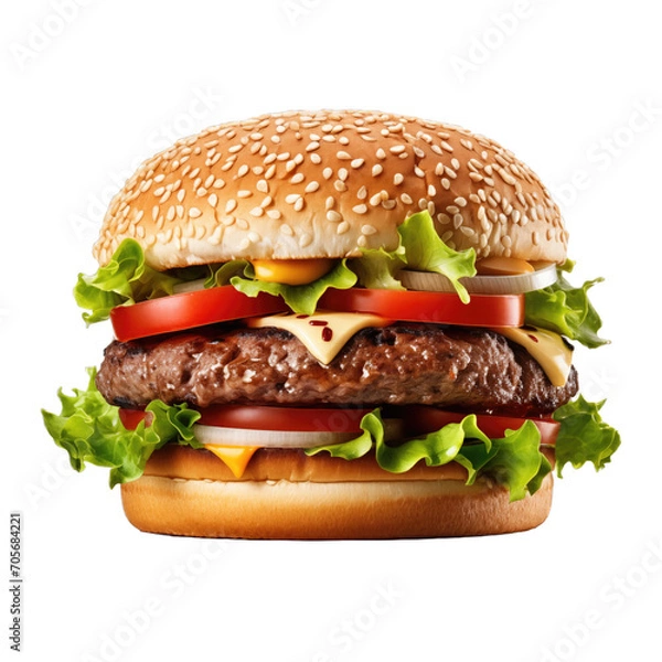 Obraz hamburger isolated on white