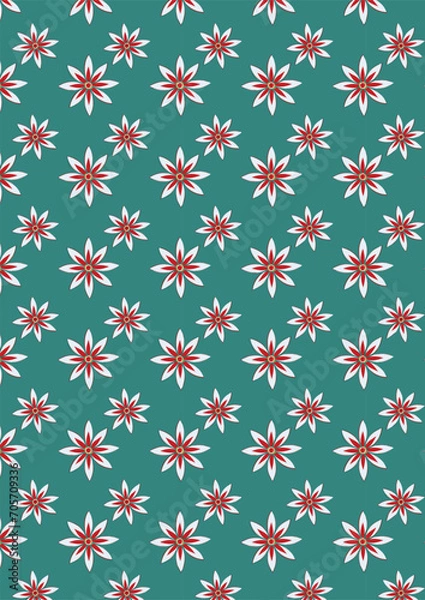 Obraz classic wallpaper seamless vintage flower pattern on green background