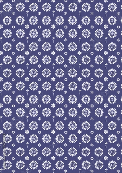 Obraz classic wallpaper seamless vintage flower pattern on blue background