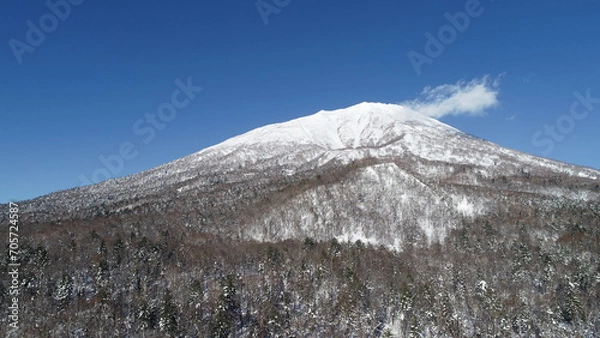 Fototapeta 冬の羊蹄山　ドローン空撮