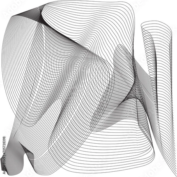 Fototapeta Black Abstract Wave Distorted Shape