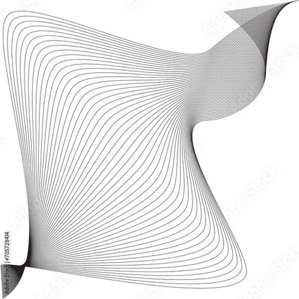 Fototapeta Black Abstract Wave Distorted Shape