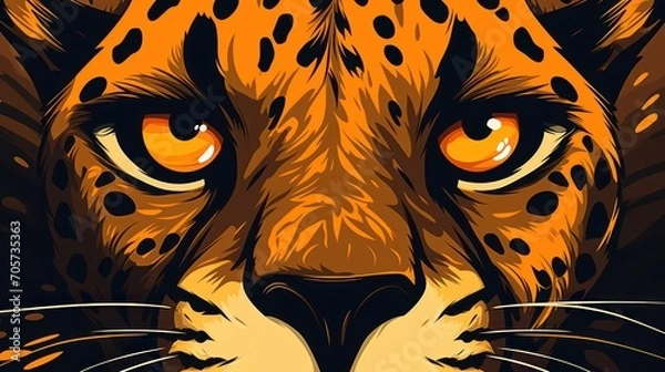 Obraz A close up of a cheetah's face
