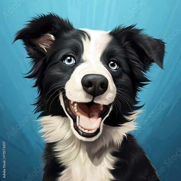 Obraz border collie with blue eyes