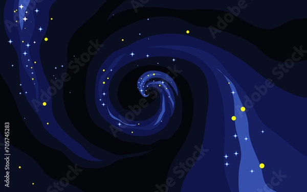 Obraz Vector space background . Cute flat style template with Stars in Outer space