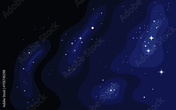 Obraz Vector space background . Cute flat style template with Stars in Outer space