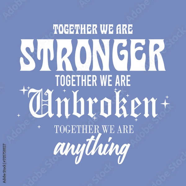 Fototapeta different font stronge slogan tshirt hand drawn