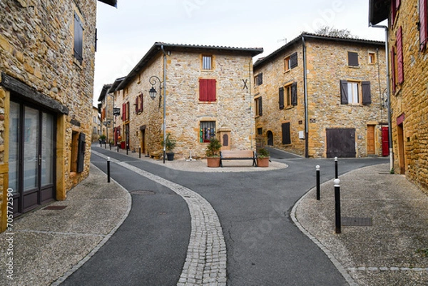Obraz Empty paved street of the old village