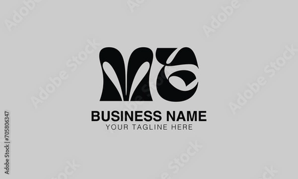 Obraz ME M me initial logo | initial based abstract modern minimal creative logo, vector template image. luxury logotype logo, real estate homie logo. typography logo. initials logo