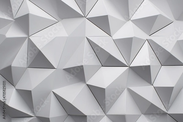 Fototapeta White Geometric Patterns on a Wall Generative AI