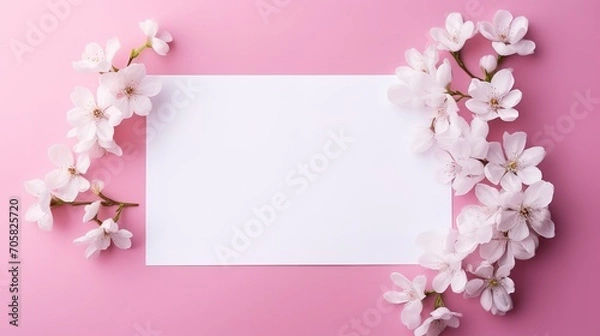 Fototapeta Floral blank template set. Flowers in watercolor style isolated on white background for web banners, polygraphy, wedding invitation, border. Art vector illustration. generative ai