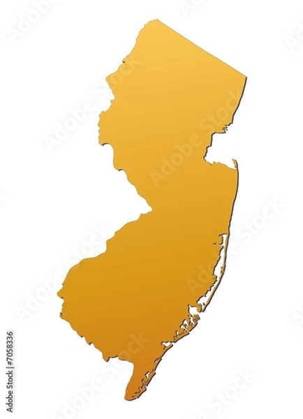 Obraz New Jersey (USA) map filled with orange gradient