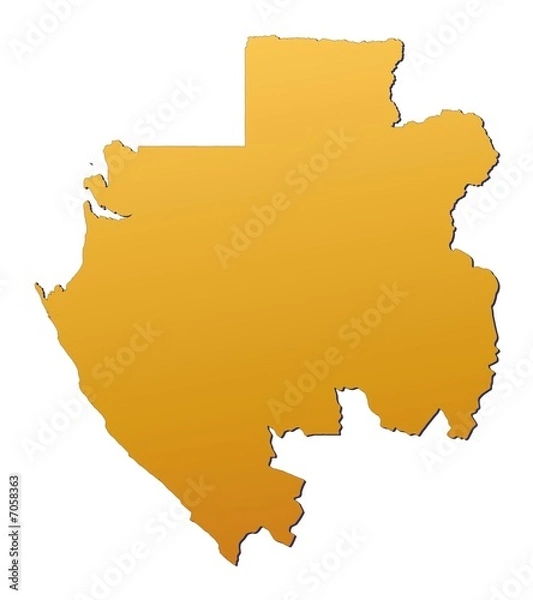 Fototapeta Gabon map filled with orange gradient. Mercator projection.