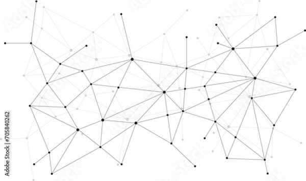 Obraz connected dots black and white background