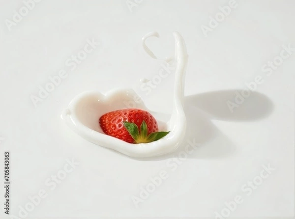 Obraz strawberries in a milk