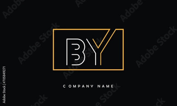 Obraz BY, YB, B, Y Abstract Letters Logo Monogram