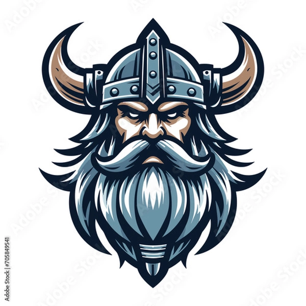 Fototapeta Viking head face vector illustration template, suitable for t shirt design, logo design, tattoo many more. Design isolated on white background