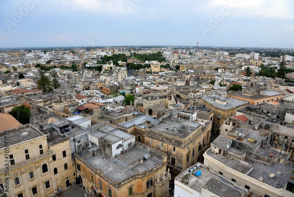 Fototapeta panorama seen from the top of the bell tower can be reached by lift Lecce Italy