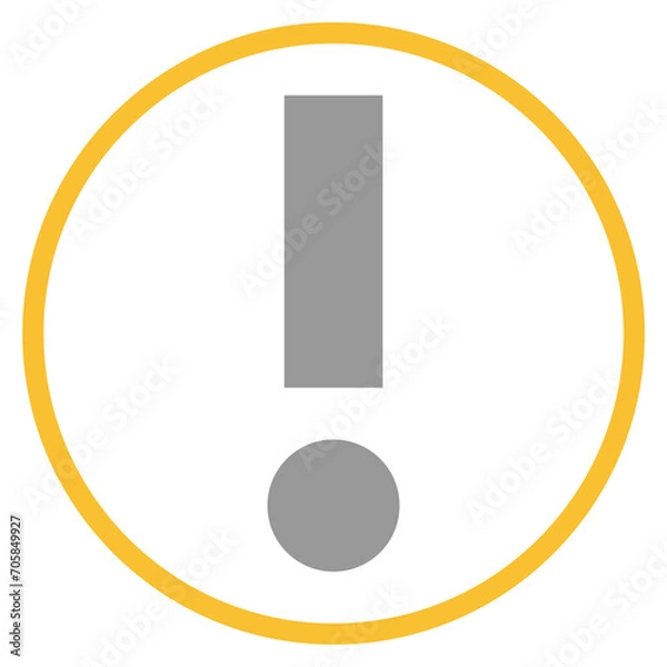 Fototapeta Button grau orange mit Ausrufezeichen Icon: Warnung