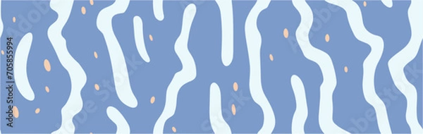 Fototapeta Seamless pattern: smooth elements like clouds. Marine Chaotic Doodles. Quiz seamless pattern. Hand drawn. Abstract seamless pattern.