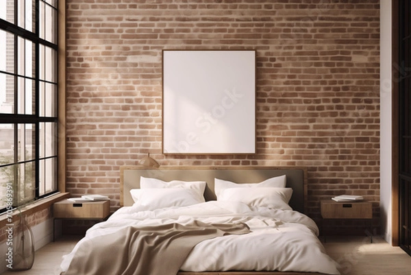 Obraz a beautiful interior of a very cozy and bright house with mockup ideas for paintings and photographs