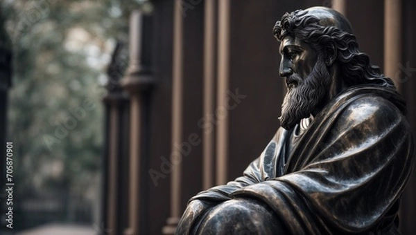 Fototapeta Metal Stoic: Forged in Resilience and Philosophical Strength, Stoicism, Generative Al