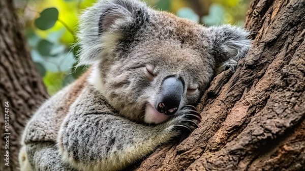 Obraz koala sleeping on a tree